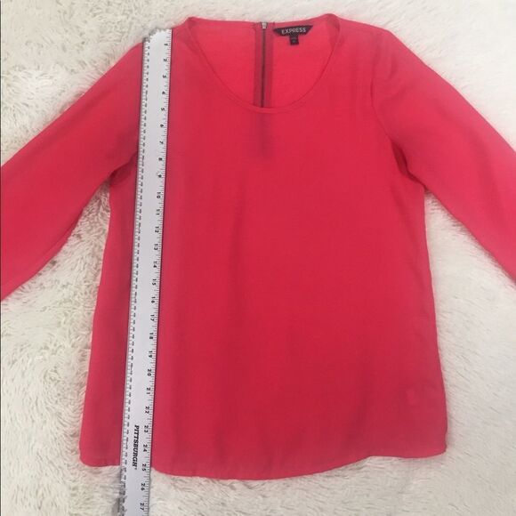 Express Bright Pink 3/4 Sleeve Loose Pullover Blouse Top Size Small - Picture 4 of 8